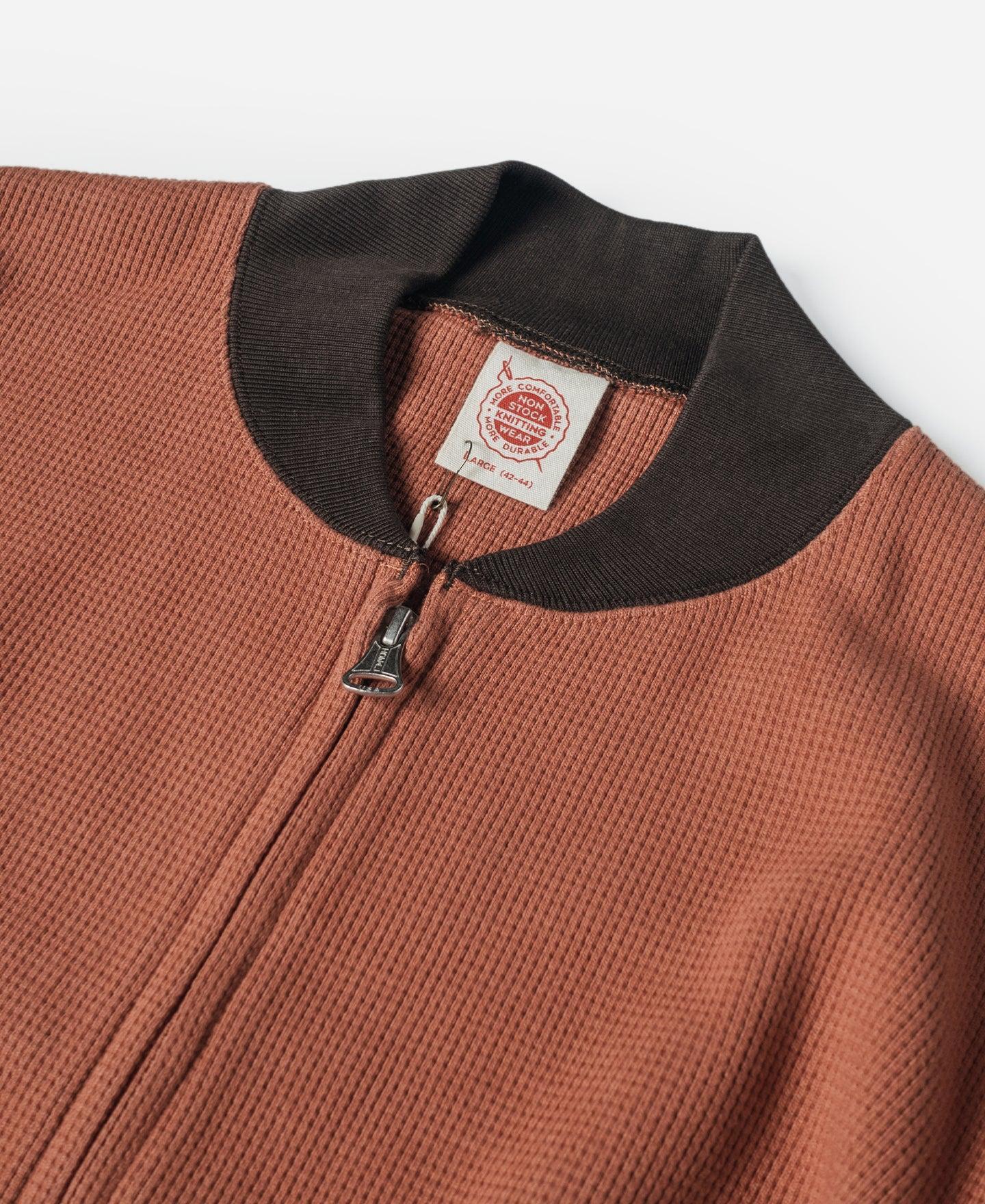 Waffle Cotton Full-Zip Track Jacket - Orange Product Image