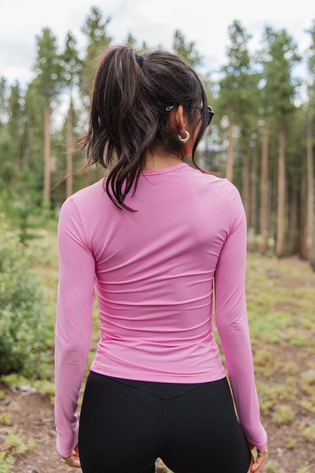 A Lovely Life Pink Fitted Long Sleeve Layering Tee Product Image