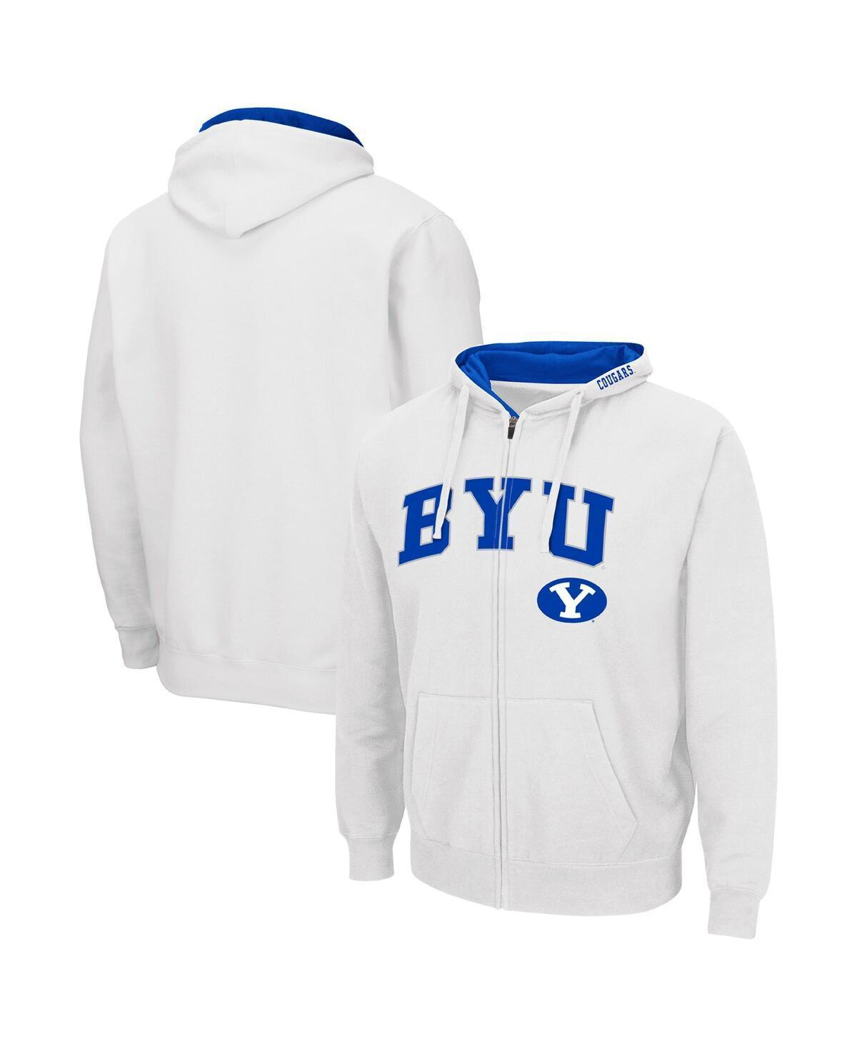 Mens Colosseum White Byu Cougars Arch & Team Logo 3.0 Full-Zip Hoodie Product Image