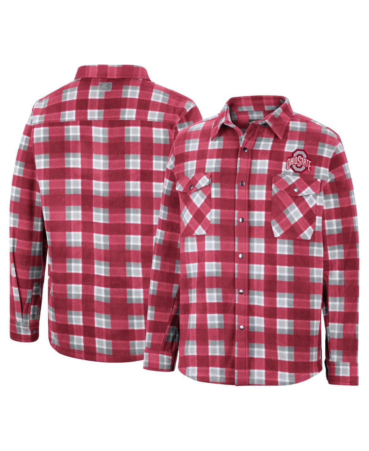 Mens Colosseum Scarlet Ohio State Buckeyes Ellis Full-Snap Jacket Product Image