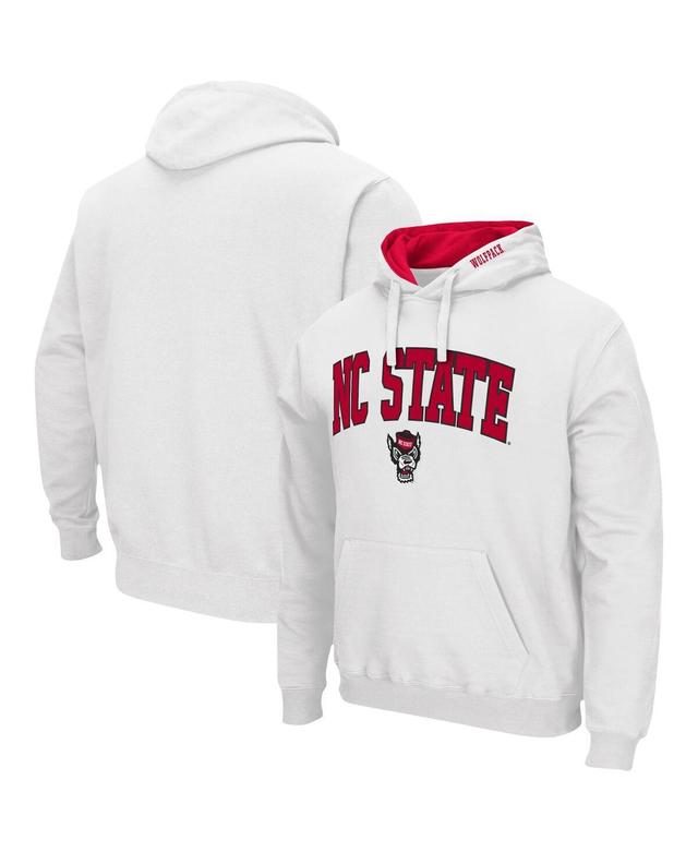 Mens Colosseum White NC State Wolfpack Arch & Logo 3.0 Pullover Hoodie Product Image