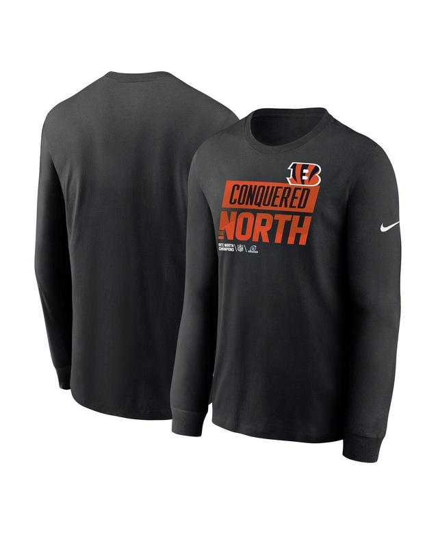 Mens Nike Black Cincinnati Bengals 2022 Afc North Division Champions Locker Room Trophy Collection Long Sleeve T-shirt Product Image