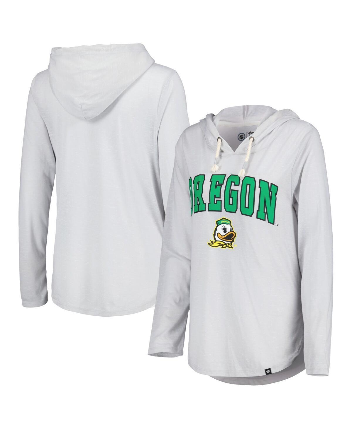 Womens Colosseum Heathered Gray Oregon Ducks Core Cora Campus Hoodie Long Sleeve T-Shirt Product Image