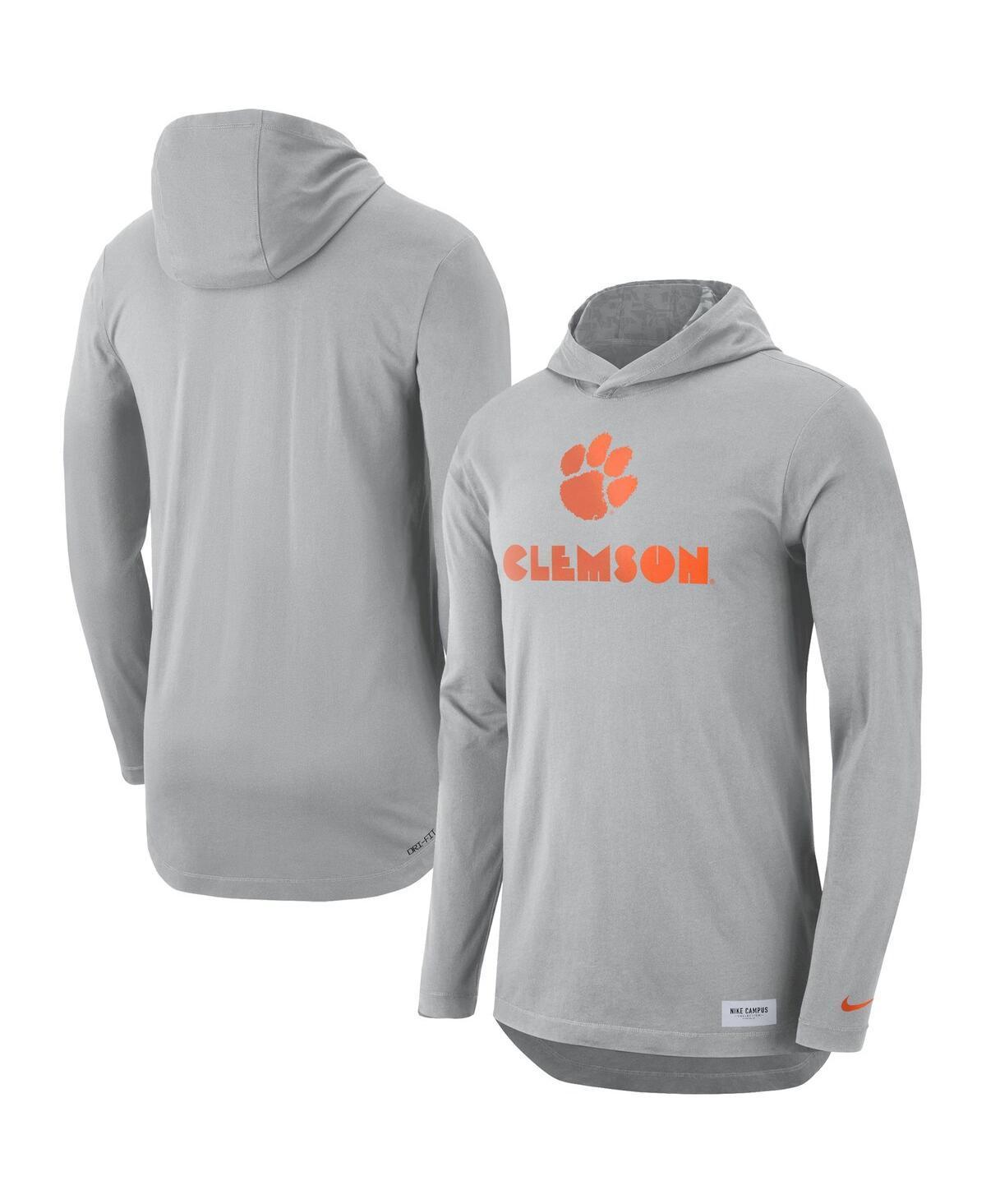 Mens Nike Gray Florida Gators Campus Performance Hoodie Long Sleeve T-Shirt Product Image