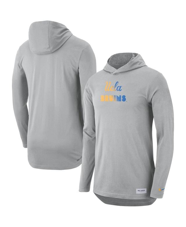 Mens Nike Gray UCLA Bruins Campus Performance Hoodie Long Sleeve T-Shirt Grey Product Image