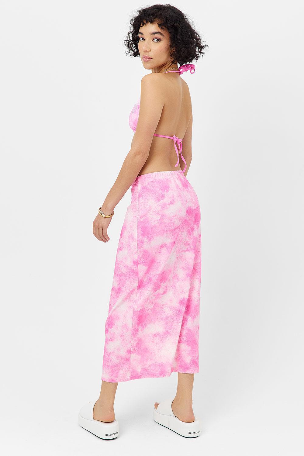 Stacey Terry Maxi Skirt - Distorted Pink Dye Product Image