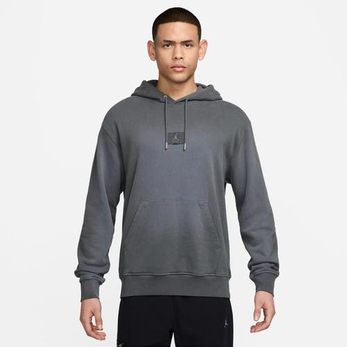 Jordan Mens Flight Wash Fleece Pullover - Grey/Grey Product Image