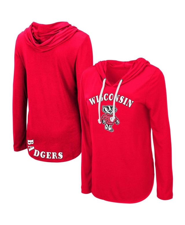 Womens Colosseum Wisconsin Badgers My Lover Lightweight Hooded Long Sleeve T-Shirt Product Image