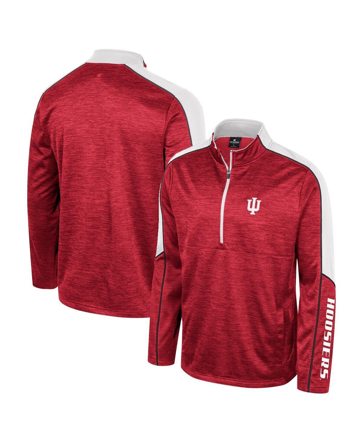 Mens Colosseum Cardinal Indiana Hoosiers Marled Half-Zip Jacket Product Image