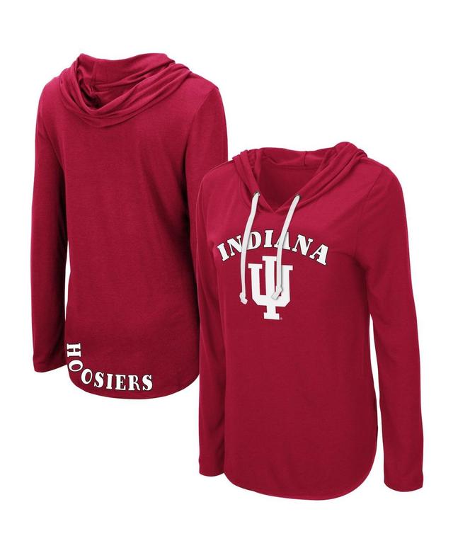 Womens Colosseum Crimson Indiana Hoosiers My Lover Lightweight Hooded Long Sleeve T-shirt Product Image