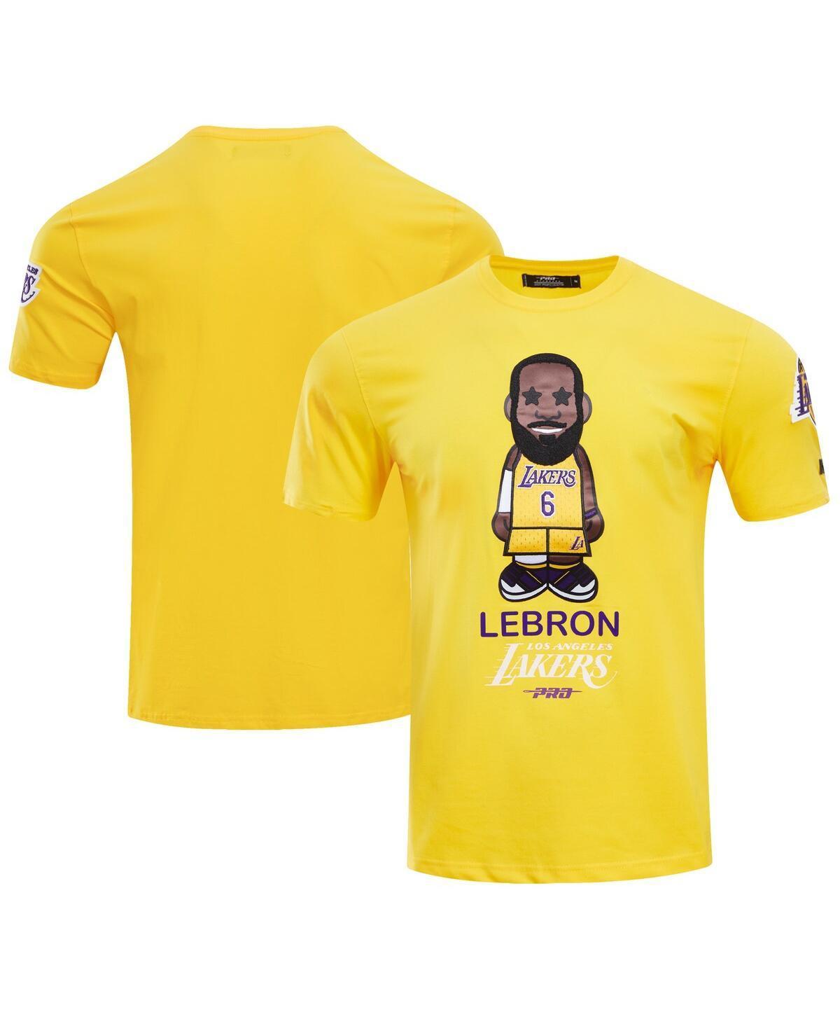 Mens Pro Standard LeBron James Gold Los Angeles Lakers #6 Caricature T-shirt Product Image