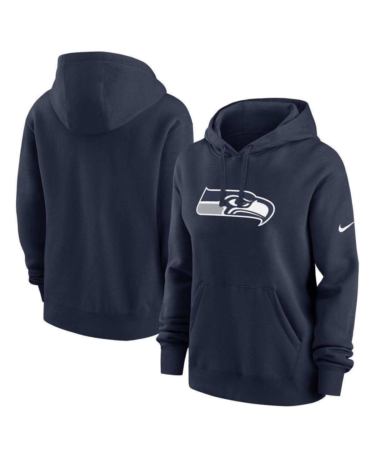 Nike Womens College Navy Seattle Seahawks Club Fleece Pullover Hoodie Product Image