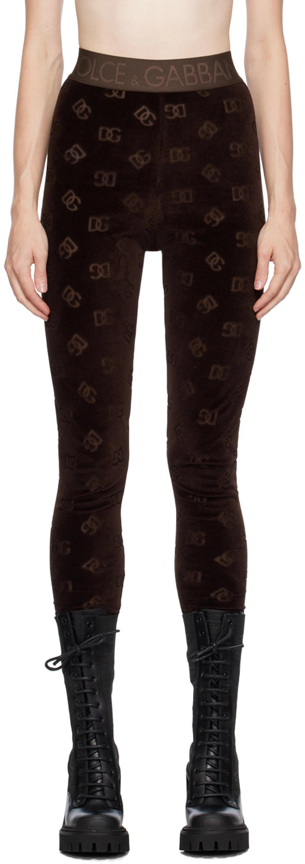 Dg Motif Leggings In Brown Product Image