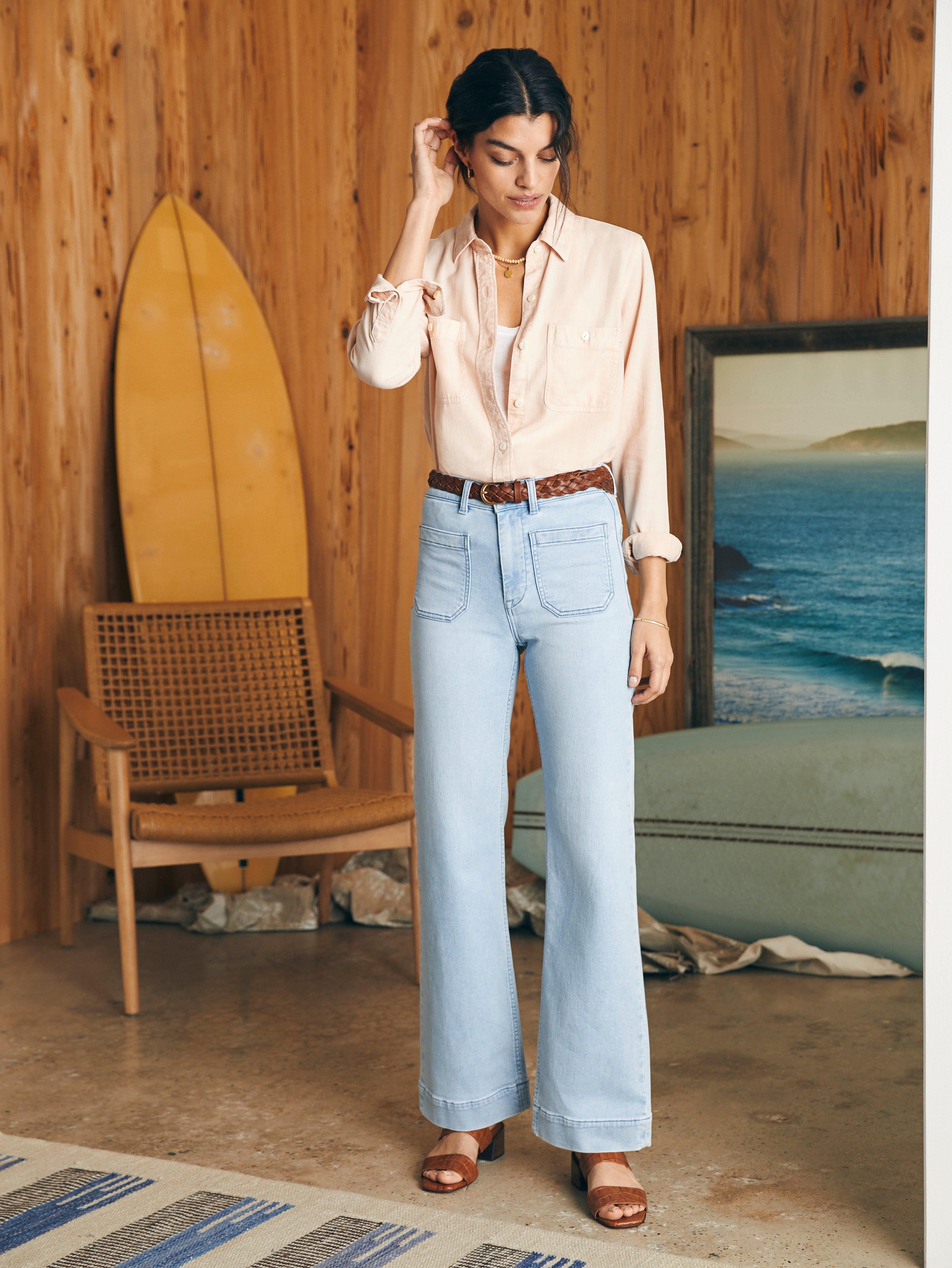 Tried & True Chambray Shirt - Peach Whip Female Product Image