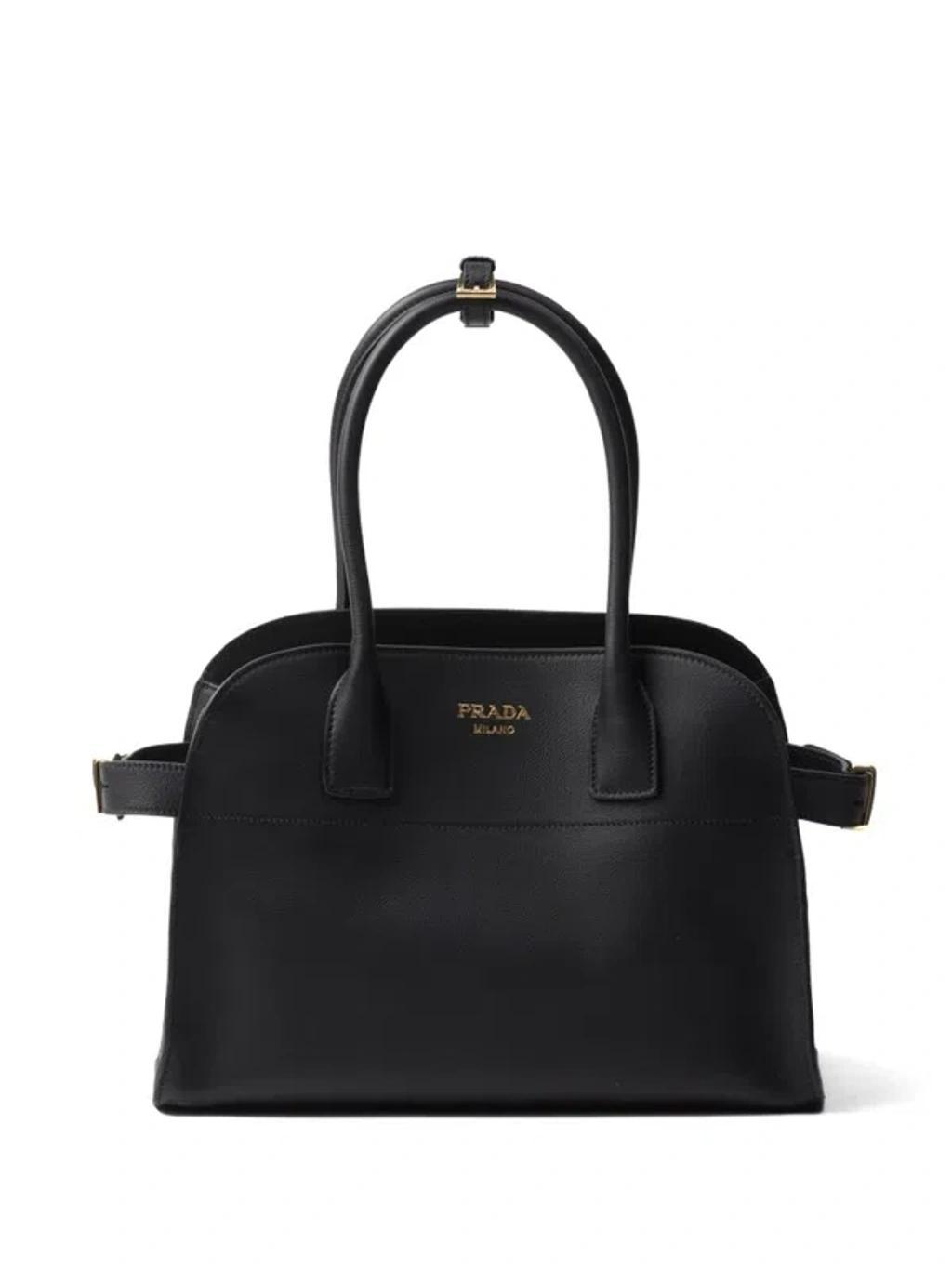 Medium Leather Tote Bag In Black Product Image