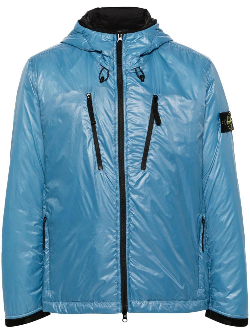 Compass-badge Puffer Jacket In Blue Product Image