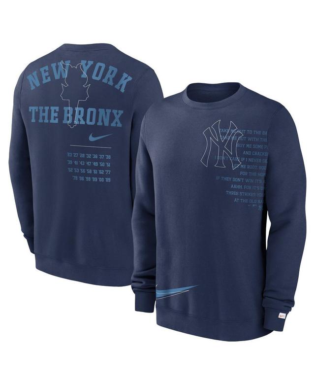 Mens Nike Navy New York Yankees Statement Ball Game Fleece Pullover Sweatshirt Product Image