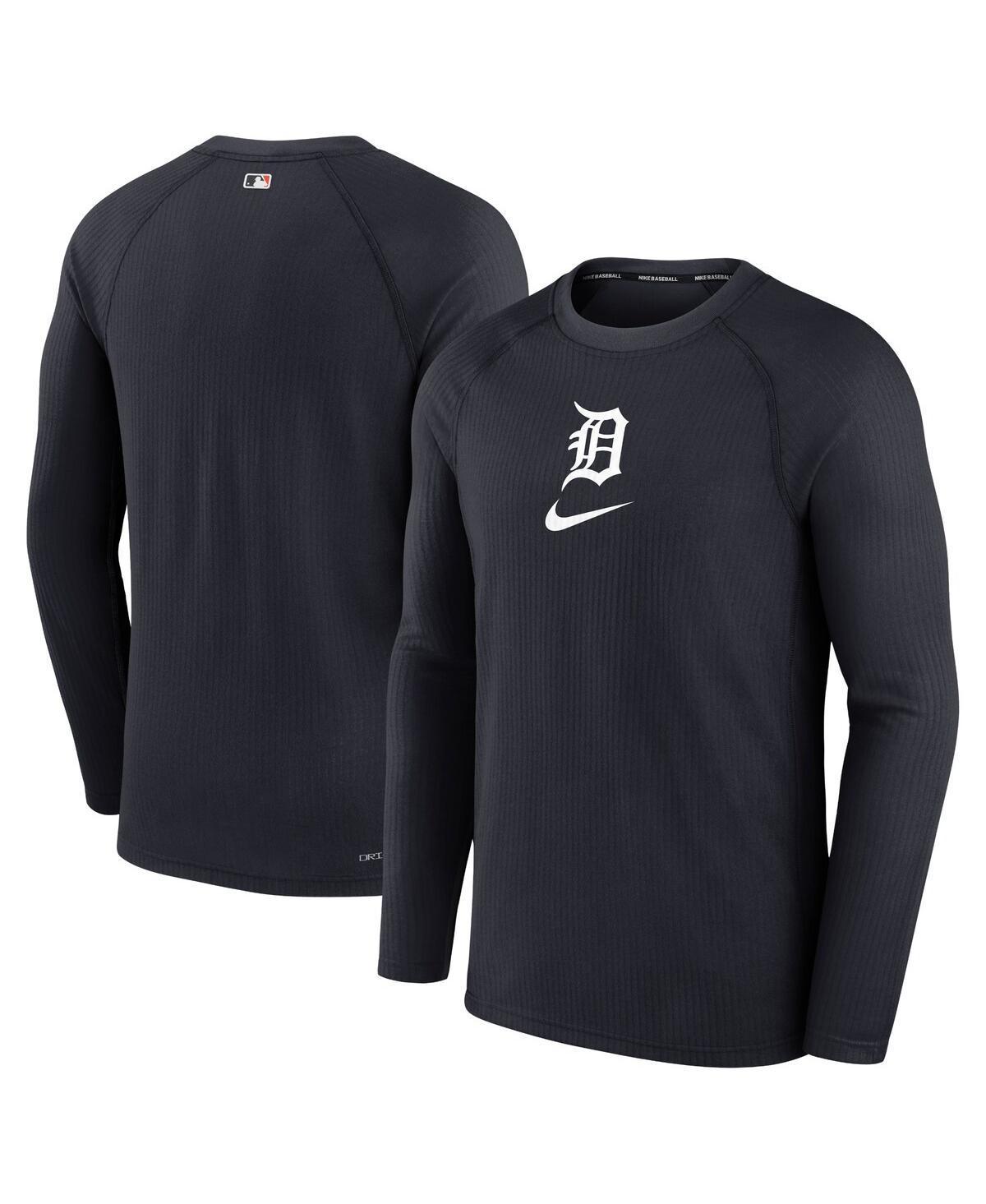 Men's Nike Navy Detroit Tigers Authentic Collection Game Raglan Performance Long Sleeve T-Shirt Product Image