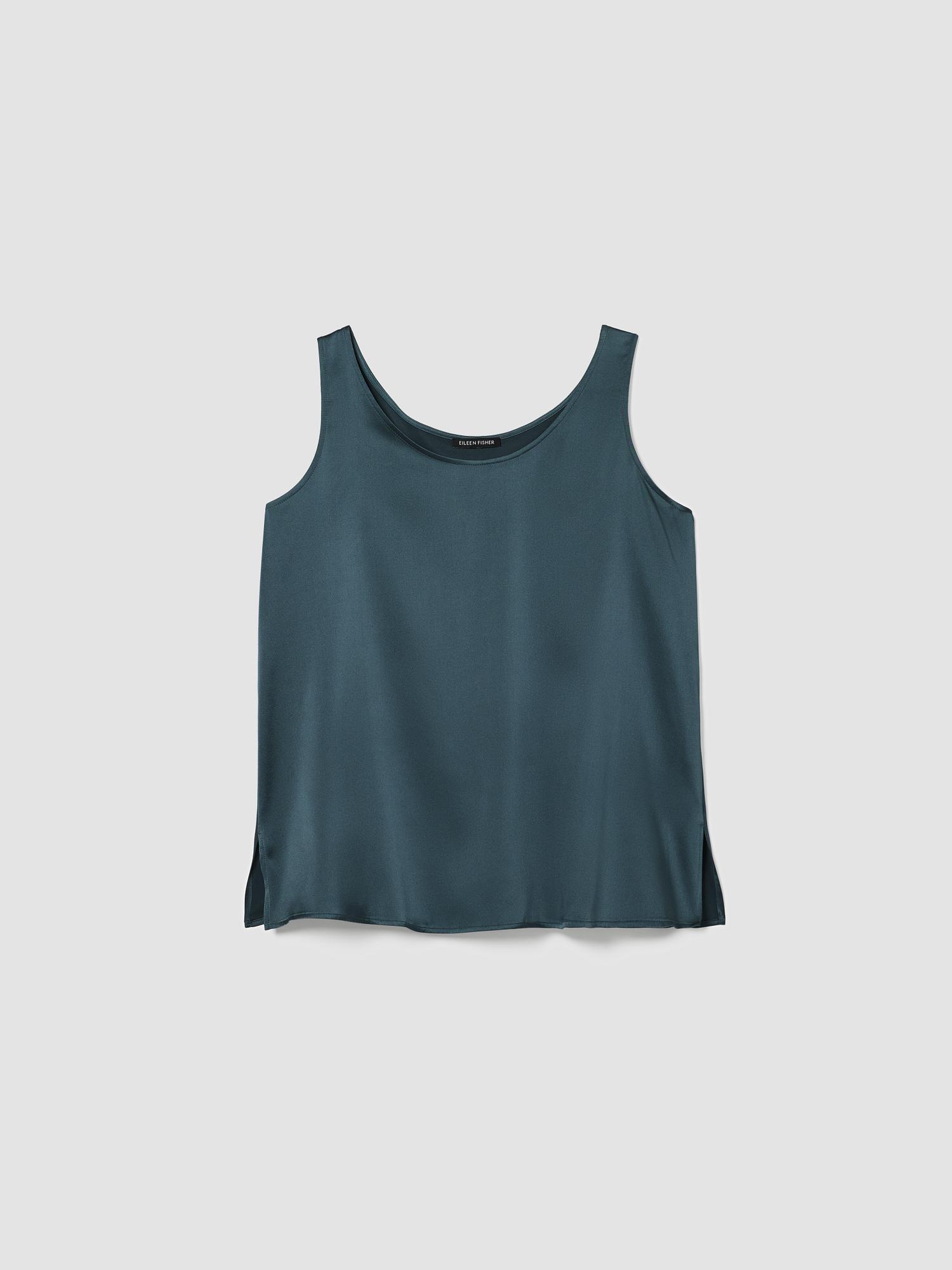 EILEEN FISHER Stretch Silk Charmeuse Scoop Neck Tankfemale Product Image