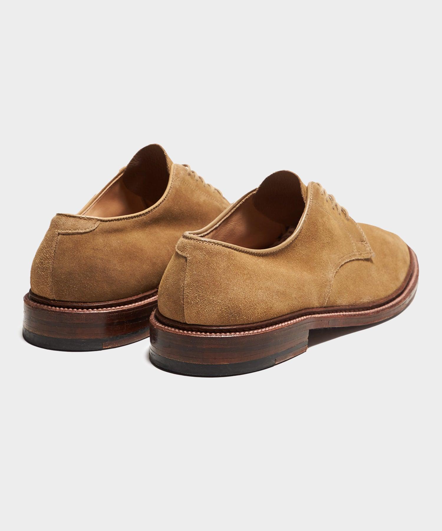 Alden Unlined Suede Plain Toe Blucher in Tan Product Image