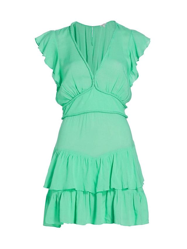 Womens Genny V-Neck Ruffled Minidress Product Image