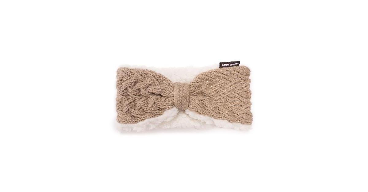 Womens MUK LUKS Butterfly Cable Headband, Ebony Dk Gray Grey Product Image