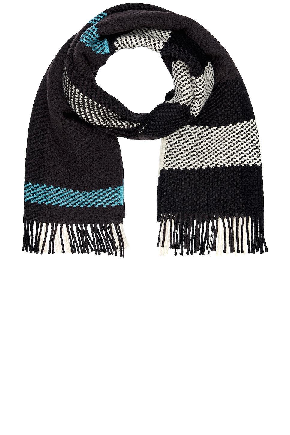 Burberry Jumbo Check Winter Textured Wool Scarf in Black Product Image