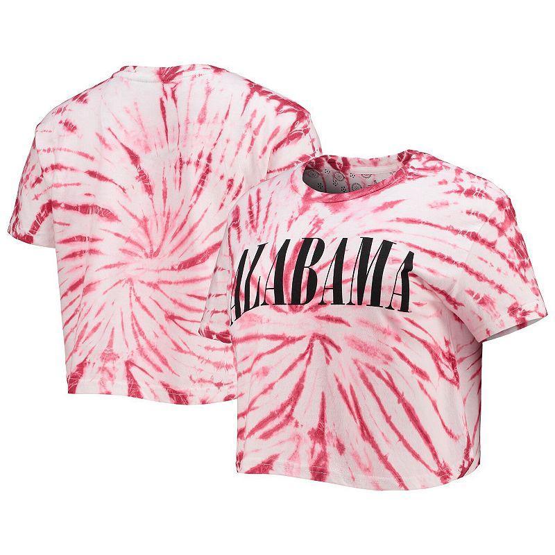 Womens Pressbox Crimson Alabama Crimson Tide Showtime Tie-Dye Crop T-Shirt Product Image