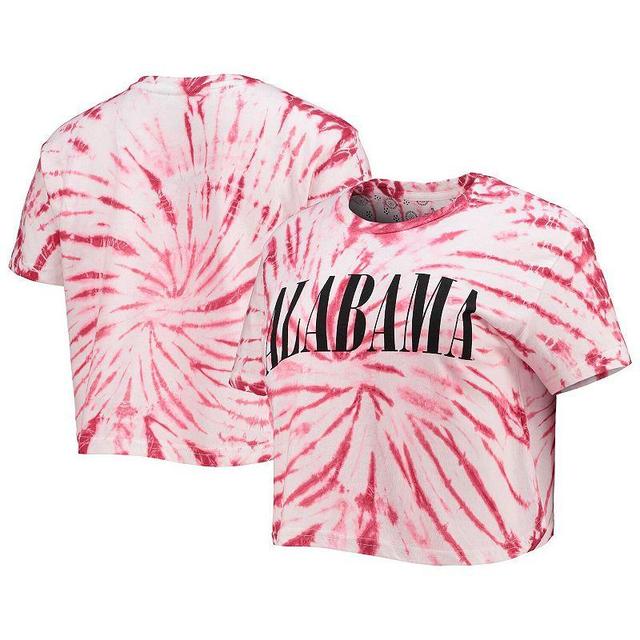 Womens Pressbox Crimson Alabama Crimson Tide Showtime Tie-Dye Crop T-shirt Product Image