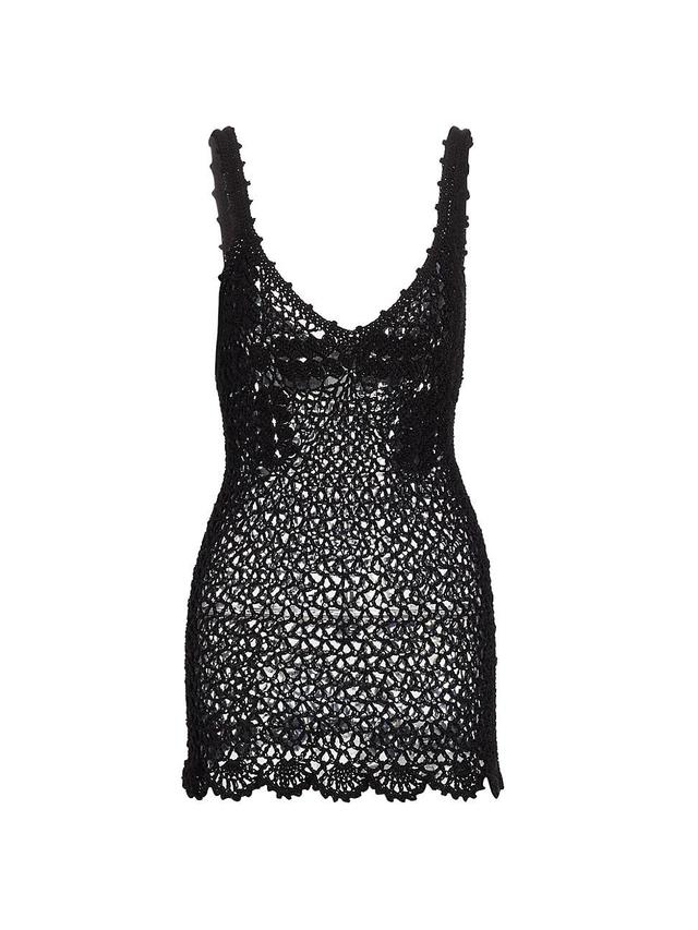 Womens Femininity Crochet Open-Knit Tank Product Image