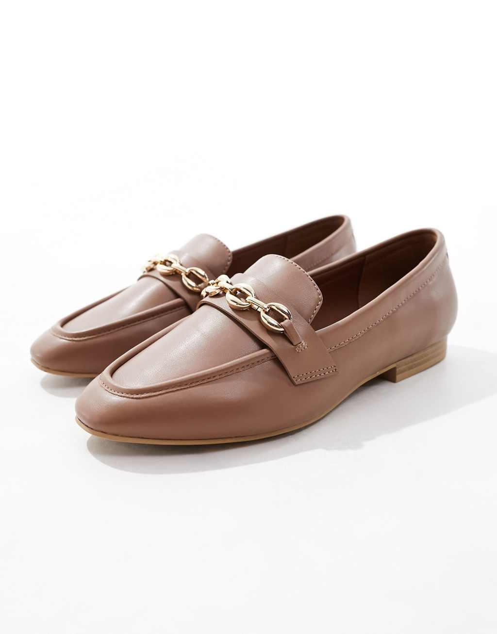 ASOS DESIGN Macaroon chain loafer in Tan  product image