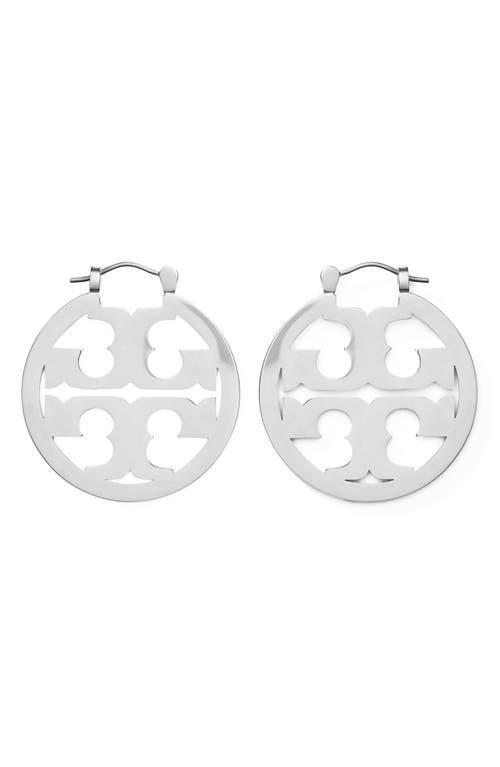 Tory Burch Small Miller Logo Hoop Earrings Product Image