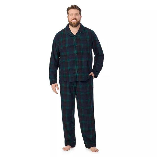 Big and Tall Cuddl Duds Cozy Lodge Notch Collar Pajama Pants and Pajama Shirt Set, Mens Product Image