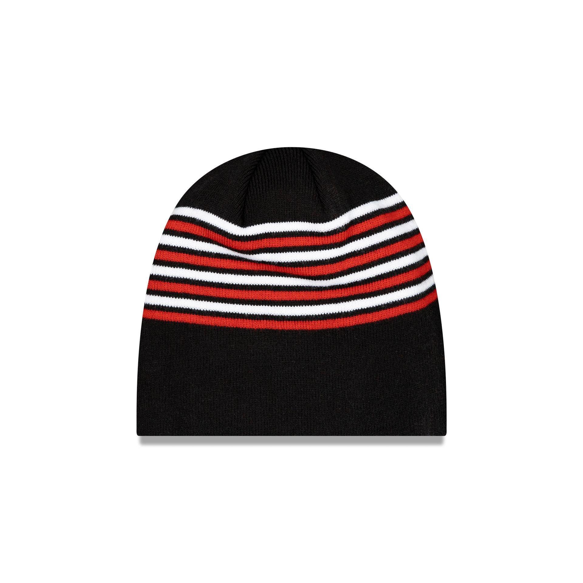 AC Milan Stripe Black Knit Beanie Hat Male Product Image