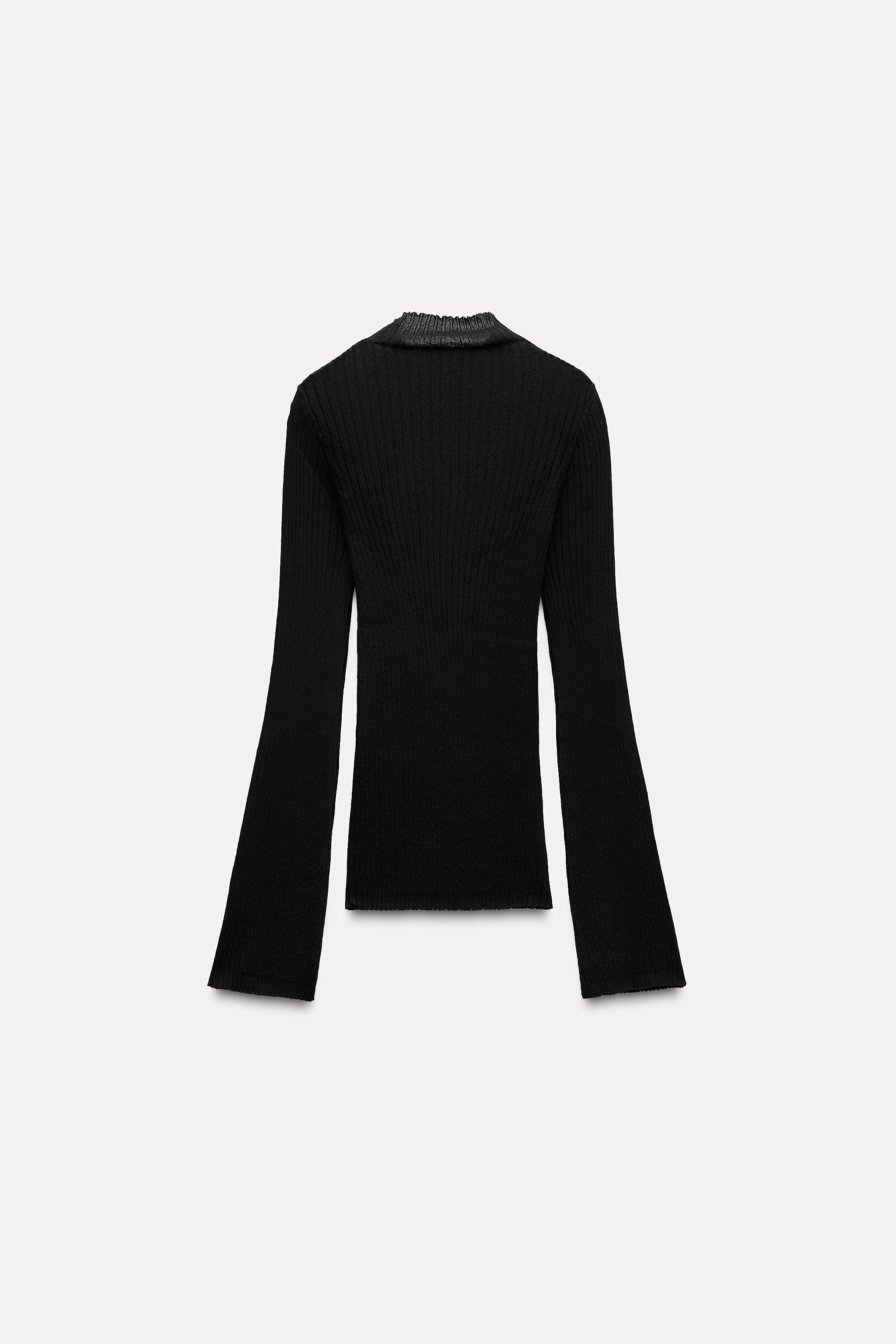 RIBBED FINE KNIT SWEATER Product Image