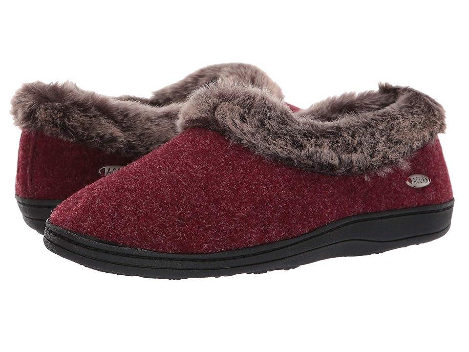 Acorn Faux Chinchilla Collar (Crackleberry) Women's Slippers Product Image