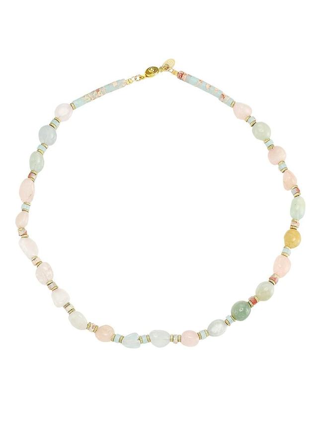 Womens Intemporels Goldtone, Jasper & Morganite Beads Necklace Product Image