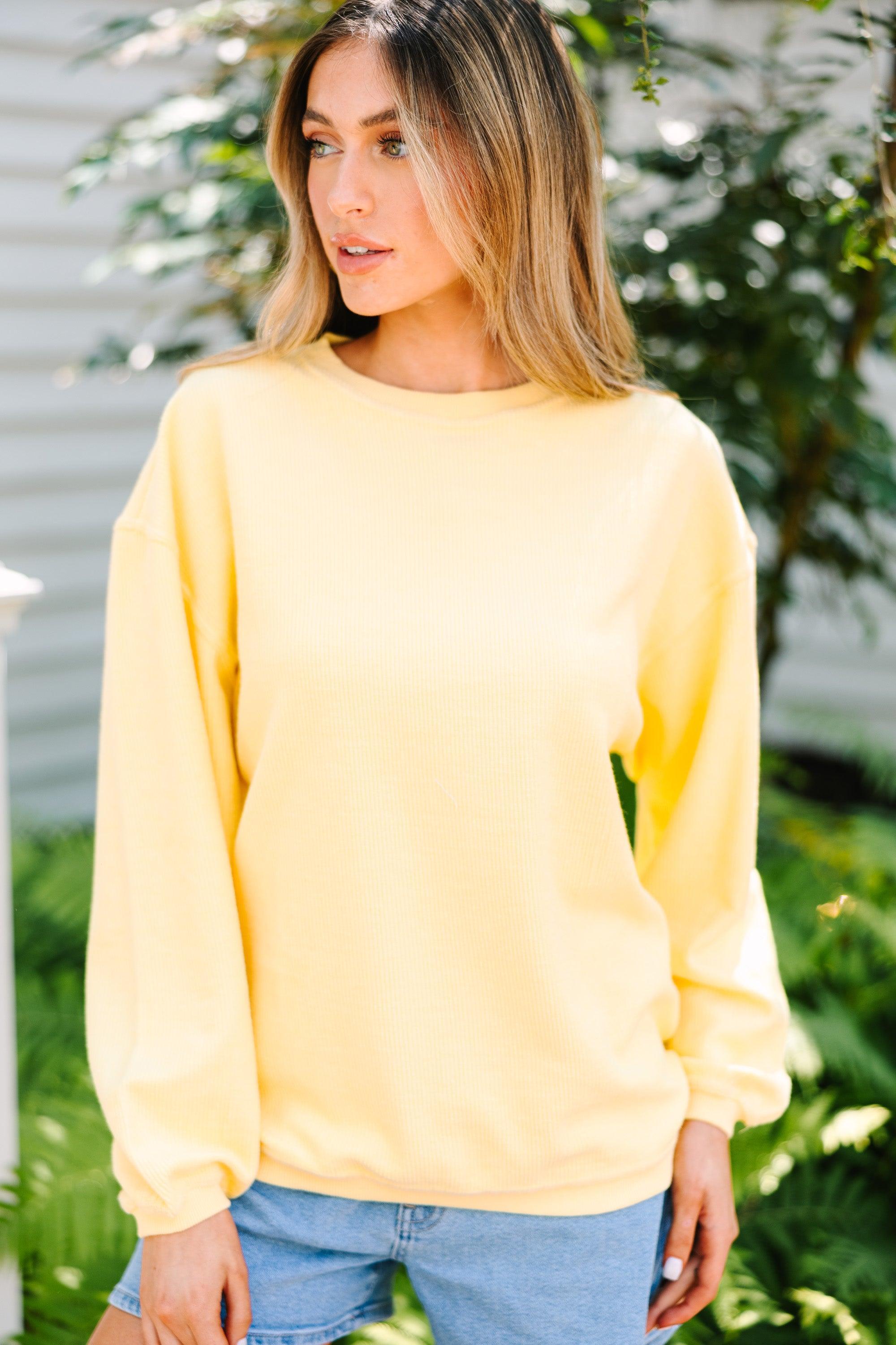 Get Together Yellow Corded Sweatshirt Female Product Image