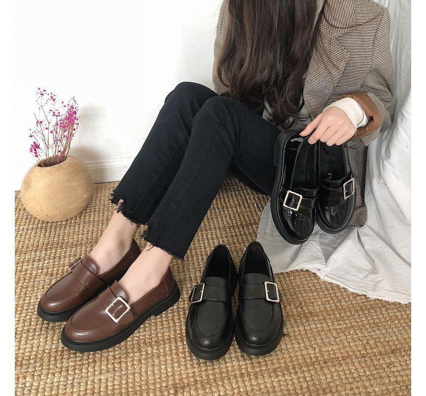 Round Toe Buckled Loafers product image