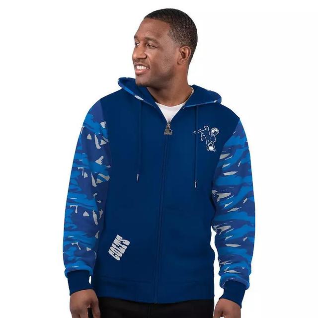 Mens Starter Royal Indianapolis Colts Thursday Night Gridiron Vintage Logo Full-Zip Hoodie Product Image