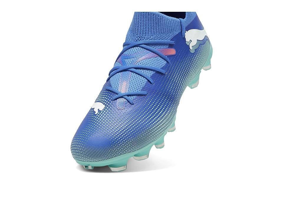 PUMA Future 7 Match Fg/Ag (Bluemazing-Puma White-Electric Peppermint) Women's Soccer Shoes Product Image