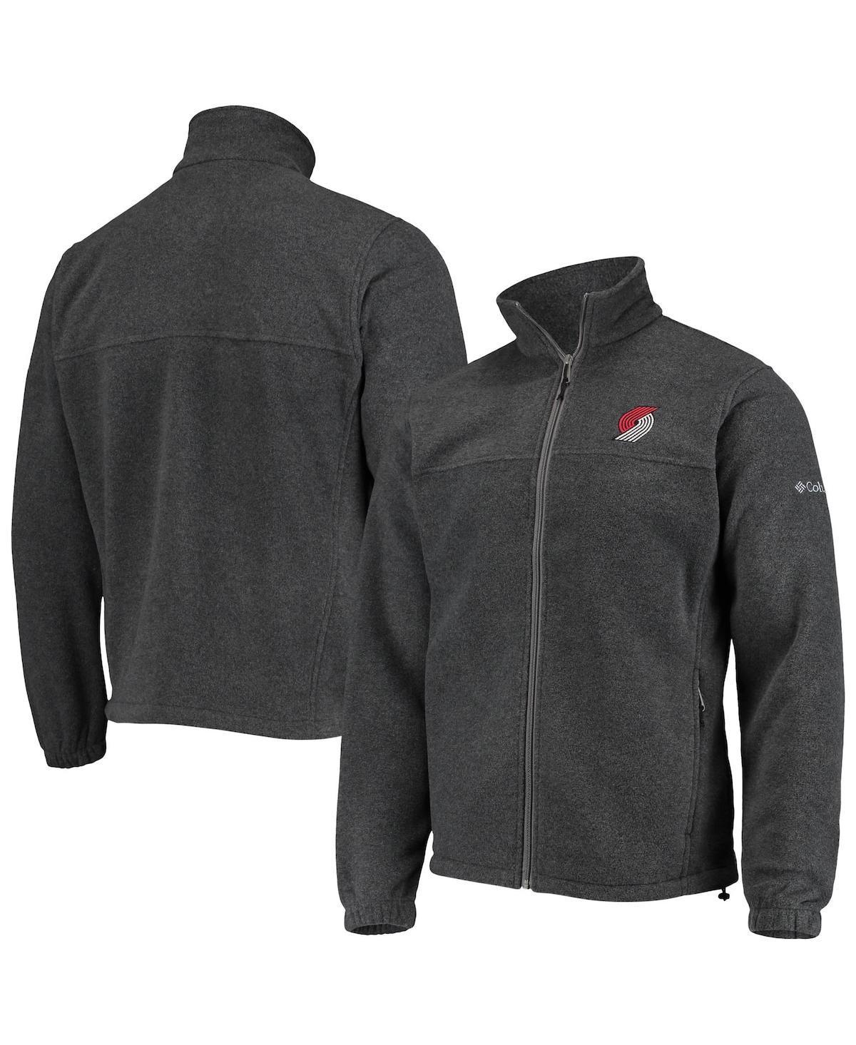 Mens Columbia Portland Trail Blazers Heathered Charcoal Flanker Full-Zip Jacket Product Image