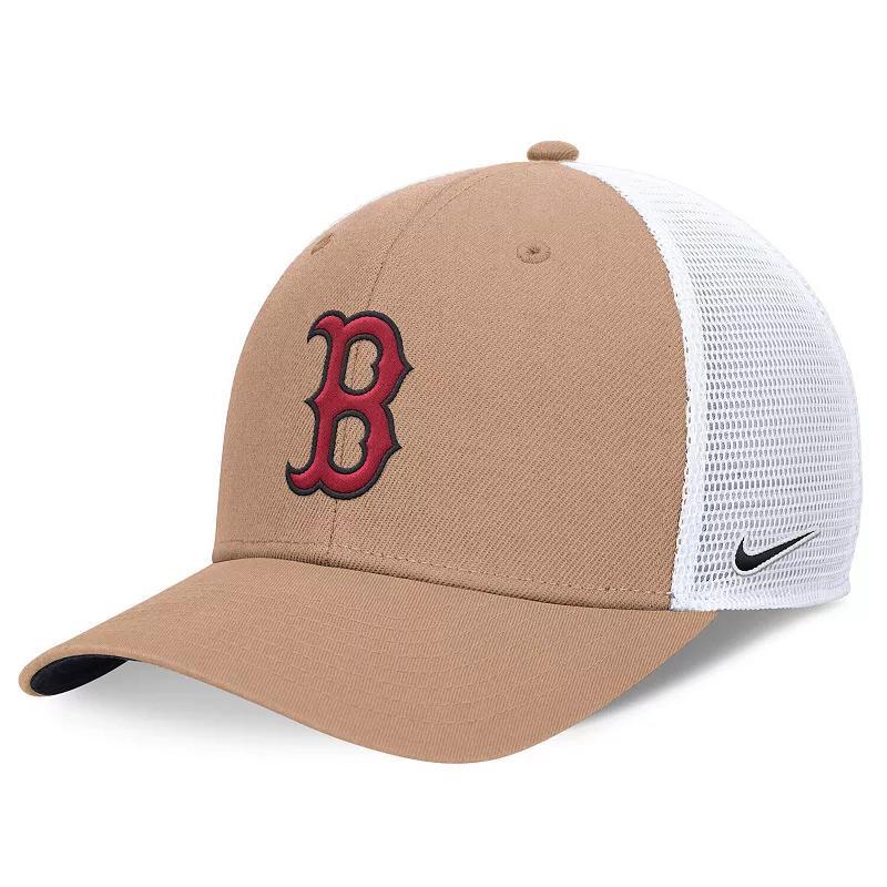 Mens Nike Boston Red Sox Khaki Rise Trucker Adjustable Hat Product Image