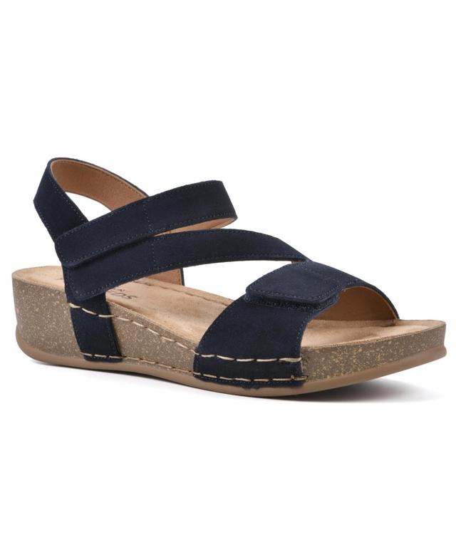 White Mountain Fern Wedge Sandal   Women's   Blue   Size 10   Sandals   Wedge Product Image