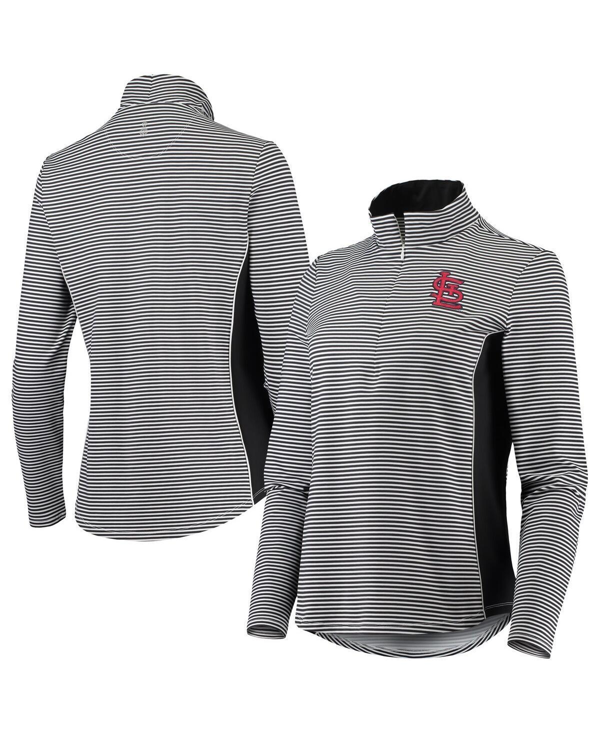 Womens Tommy Bahama Black St. Louis Cardinals Aubrey Stripe Block IslandZone Half-Zip Jacket Product Image