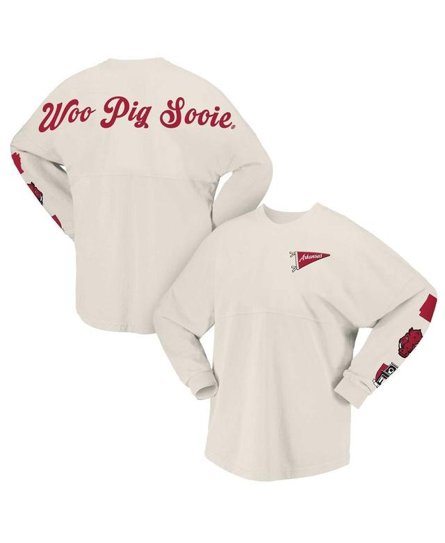 Spirit Jersey Womens Natural Arkansas Razorbacks Local Long Sleeve T-Shirt Product Image