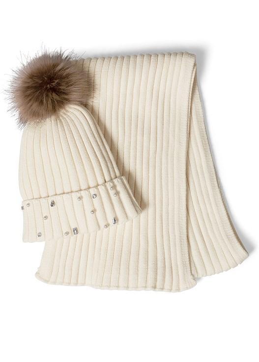 Ribbed Beanie And Scarf Set Product Image