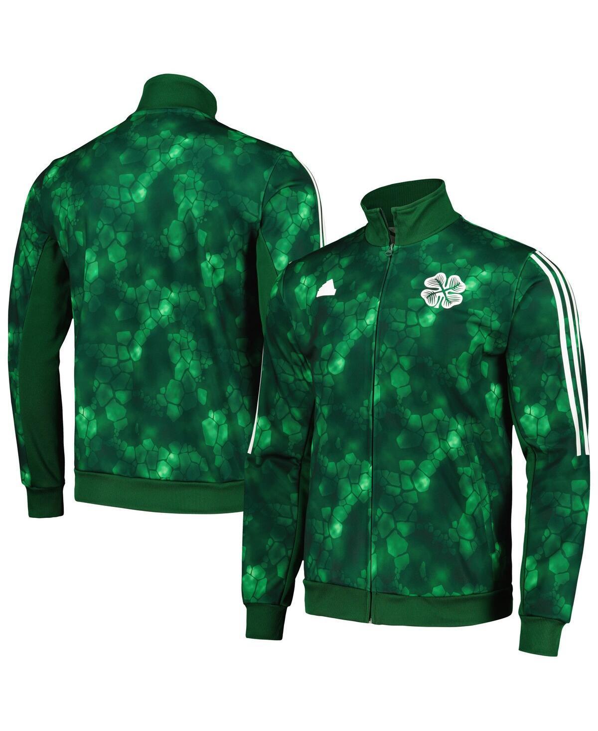 Mens adidas Green Celtic Lifestyle Full-Zip Track Top Product Image