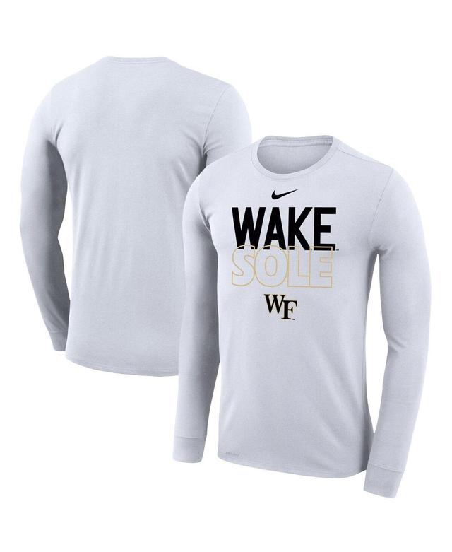 Nike White Wake Forest Demon Deacons 2023 On Court Bench Long Sleeve T-Shirt, Mens Product Image