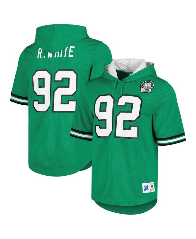 Mens Mitchell & Ness Reggie White Kelly Green Philadelphia Eagles Retired Player Name and Number Mesh Hoodie T-shirt Product Image